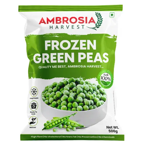 Frozen green peas by Ambrosia Harvest, sweet and tender